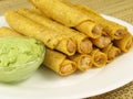Taquitos and Guacamole 1 Royalty Free Stock Photo