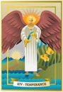 Temperance angel with cups tarot card