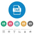 TAR file format flat round icons Royalty Free Stock Photo