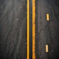 Tar road with road line markings background - ai generated image