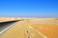 Tar road. Sahara desert, Egypt, Africa Royalty Free Stock Photo