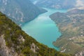 Tara National Park, Serbia. Viewpoint Banjska Stena. View at Drina river canyon and lake Perucac