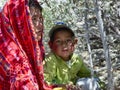 Tarahumara native woman with her child