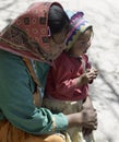 Tarahumara native woman with her child