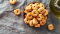 Taralli or tarallini, copy space, flat lay