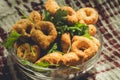 Taralli tarallini drying Italian snacks bagels Royalty Free Stock Photo