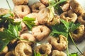 Taralli tarallini drying Italian snacks bagels Royalty Free Stock Photo
