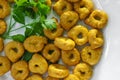 Taralli tarallini drying Italian snacks bagels Royalty Free Stock Photo
