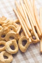 Tarallini bread and grissini sticks Royalty Free Stock Photo