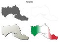 Taranto blank detailed outline map set