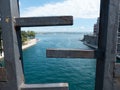 The taranto canalboat. view from the middle of the swing bridge