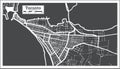 Taranto Italy City Map in Black and White Color in Retro Style. Outline Map