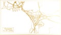 Taranto Italy City Map in Retro Style in Golden Color. Outline Map