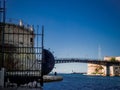 The taranto swing bridge on the taranto canalboat