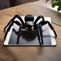 A tarantula using a tablet as a touchscreen to create digital spider art5