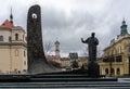 Taras Shevchenko Monument in the city center of Lviv, Ukraine