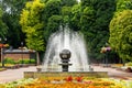 Taras Shevchenko Square in Khmelnytskyi with a fountain in summer Royalty Free Stock Photo