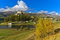 Tarasp Castle rising above lake Taraspsee Royalty Free Stock Photo