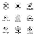 Taraxacum icons set, simple style