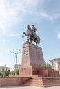 Taraz, Kazakhstan - August 14, 2016: Monument Baidibek mounted o Royalty Free Stock Photo