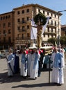 Traditional Sunday Easter procession concluding Holy Week in Tarazona Royalty Free Stock Photo