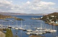Tarbert harbor and ferry Royalty Free Stock Photo