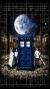 TARDIS, from Doctor Who, time-space machine, blue police phone call box, time vortex, Generative AI