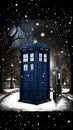 TARDIS, from Doctor Who, time-space machine, blue police phone call box, time vortex, Generative AI