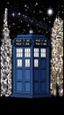 TARDIS, from Doctor Who, time-space machine, blue police phone call box, time vortex, Generative AI