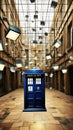 TARDIS, from Doctor Who, time-space machine, blue police phone call box, time vortex, Generative AI