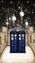 TARDIS, from Doctor Who, time-space machine, blue police phone call box, time vortex, Generative AI