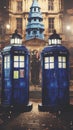 TARDIS, from Doctor Who, time-space machine, blue police phone call box, time vortex, Generative AI