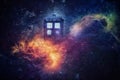 Tardis in space fantasy background Royalty Free Stock Photo