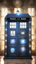 TARDIS, from Doctor Who, time-space machine, blue police phone call box, time vortex, Generative AI Royalty Free Stock Photo