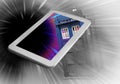 Tardis travels through tablet device Royalty Free Stock Photo