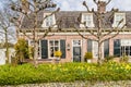 Streetview traditional Dutch houses Royalty Free Stock Photo