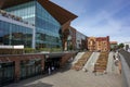 Targ Sienny town square in centre of Gdansk city, Poland with people