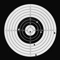 Target after accurate shooting, hit the bull`s eye Royalty Free Stock Photo