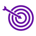 Target, aim, goal, targeting icon. Violet vector sketch.