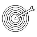 Target, aim, goal, targeting line icon. Outline vector.