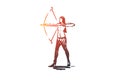 Target, aim, goal vector concept. Hand drawn sketch isolated illustration Royalty Free Stock Photo
