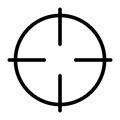 Target aim icon, archer sports game symbol. Game aiming sight dot pointer. Shoot sniper rifle focus cursor. Bullseye
