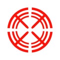 Target aim icon, archer sports game symbol. Game aiming sight dot pointer. Shoot sniper rifle focus cursor. Bullseye