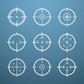 Target aim icons military set. Crosshair target weapon sniper army sight for gun or rifle