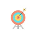 Target, Archery, Arrow, Board Flat Color Icon. Vector icon banner Template