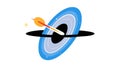 Target with Arrow and Black Hole, Precision, Destiny, Unforeseen Challenges, Cosmic Aim, vector design Generative AI Royalty Free Stock Photo