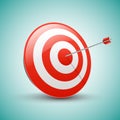 Target with arrow. Business success concept. Vector flat target isolated icon Royalty Free Stock Photo