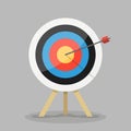 Target with arrow. Business success concept. Vector flat target isolated icon Royalty Free Stock Photo