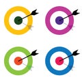 target with arrow center set illustration