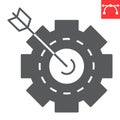 Target arrow and cogwheel glyph icon Royalty Free Stock Photo
